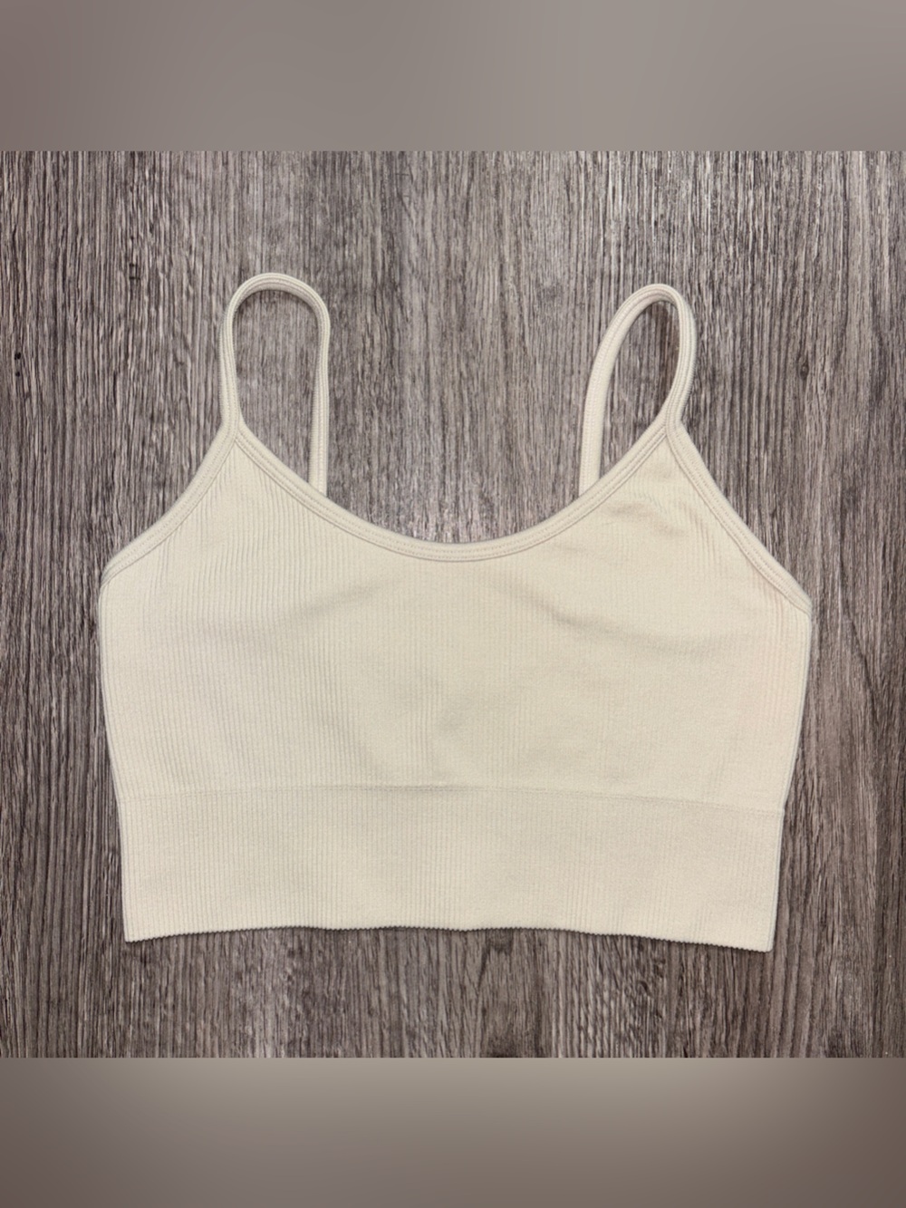 ODODOS Women’s Ribbed Seamless Crop Tank Top Beige Size XS